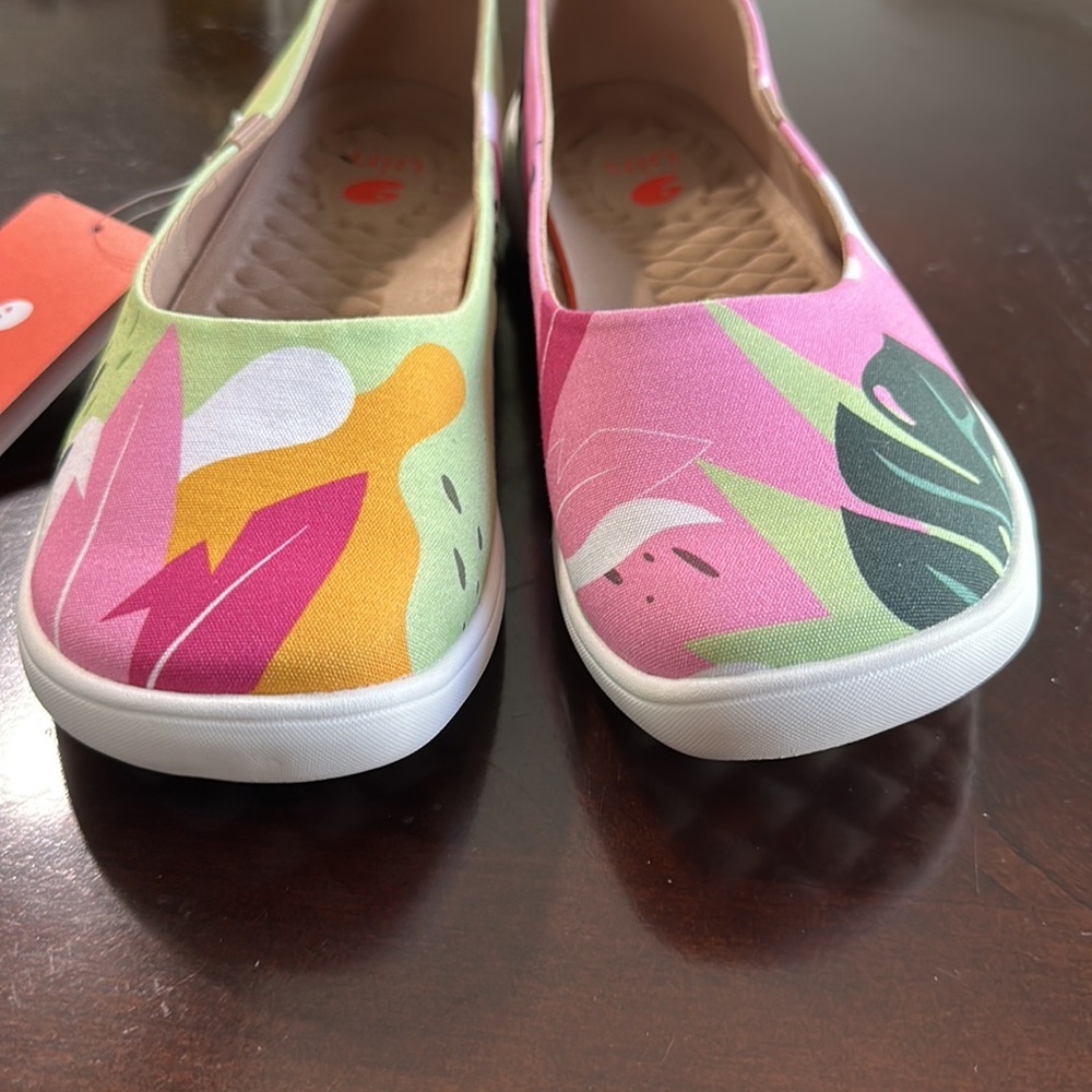 Women's Ballet Flats Floral Lightweight Slip On Comfort Round Toe Shoes - Picture 14 of 14
